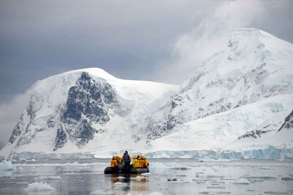 10C Zodiac With Mountains At Neko Harbour From Zodiac On Quark Expeditions Antarctica Cruise